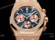 OMF 1-1 Copy Audemars Piguet Royal Oak Chronograph Rose Frosted Gold Watch Blue Dial (2)_th.jpg